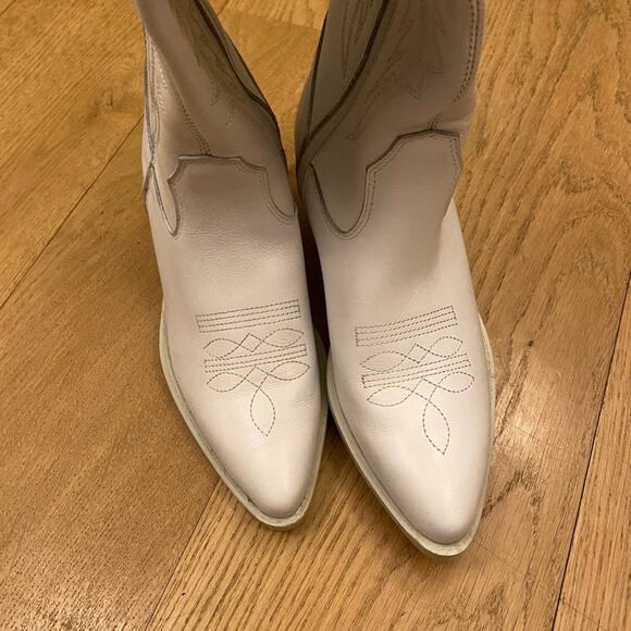 ROC Galveston High Western Boots in White Leather - Picture 6 of 11